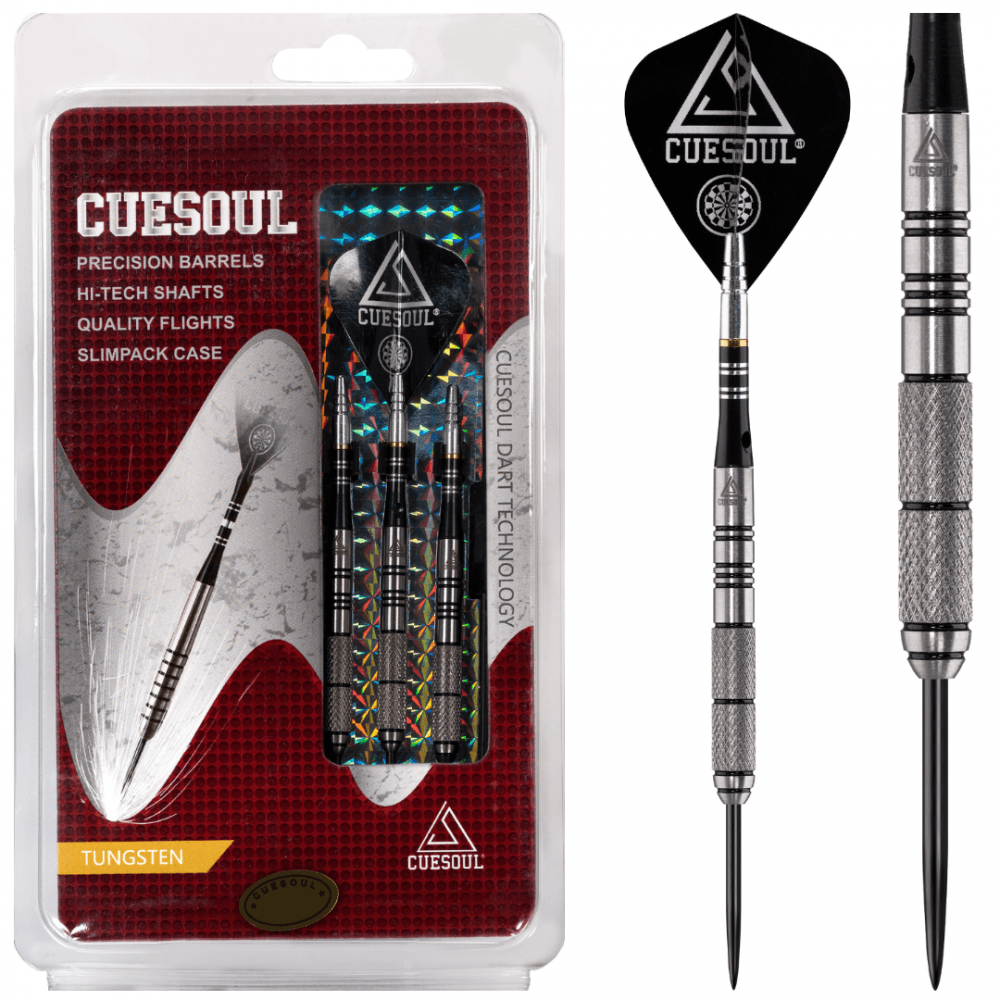 *Cuesoul - Steel Tip Tungsten Darts - Traditional - Knurled 24g
