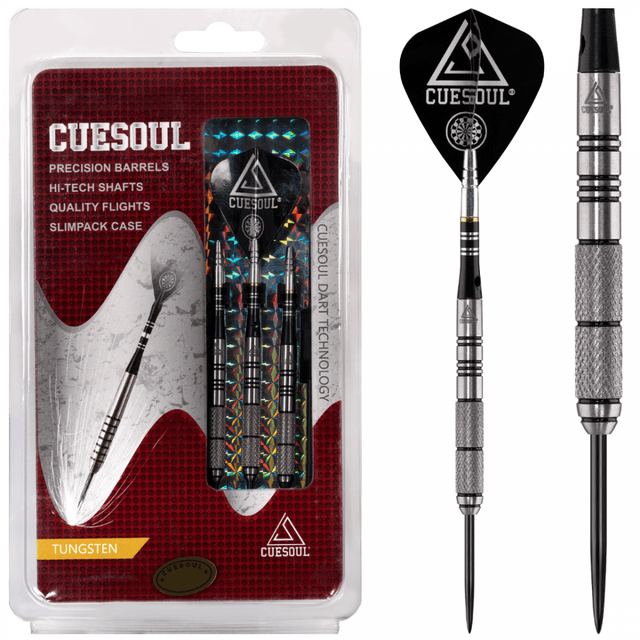 *Cuesoul - Steel Tip Tungsten Darts - Traditional - Knurled 24g