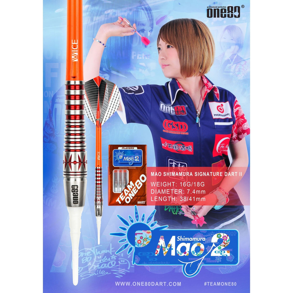*One80 Mao Shimamura Darts - Soft Tip - Signature V2