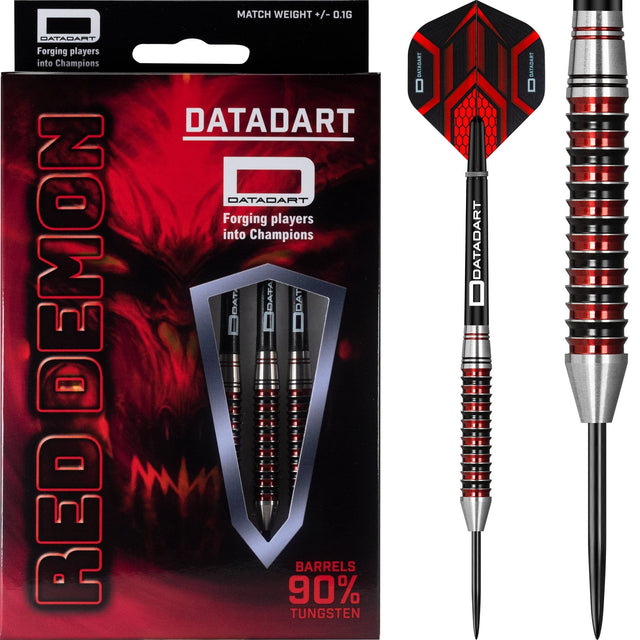 Datadart Red Demon Darts - Steel Tip - Red Rings 23g