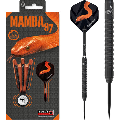 BULL'S Mamba 97 Darts - Steel Tip - M3 - Black Titanium 23g
