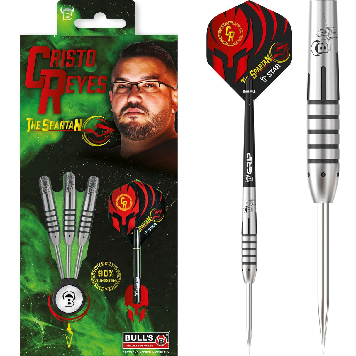 BULL'S Cristo Reyes Darts - Steel Tip - Spartan 23g