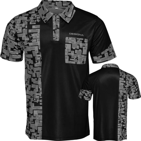 *Designa Code 4 Dart Shirt - Black with Grey