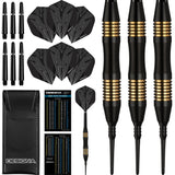 *Designa Mako Darts - Soft Tip Electro Brass - Micro Grip - Black 21g