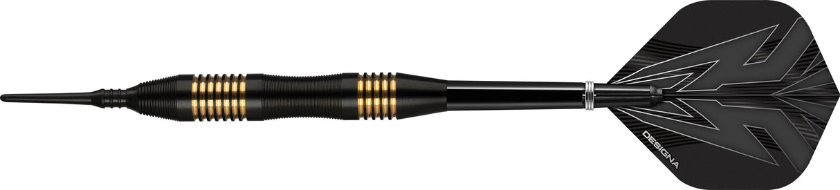 *Designa Mako Darts - Soft Tip Electro Brass - Micro Grip - Black 21g