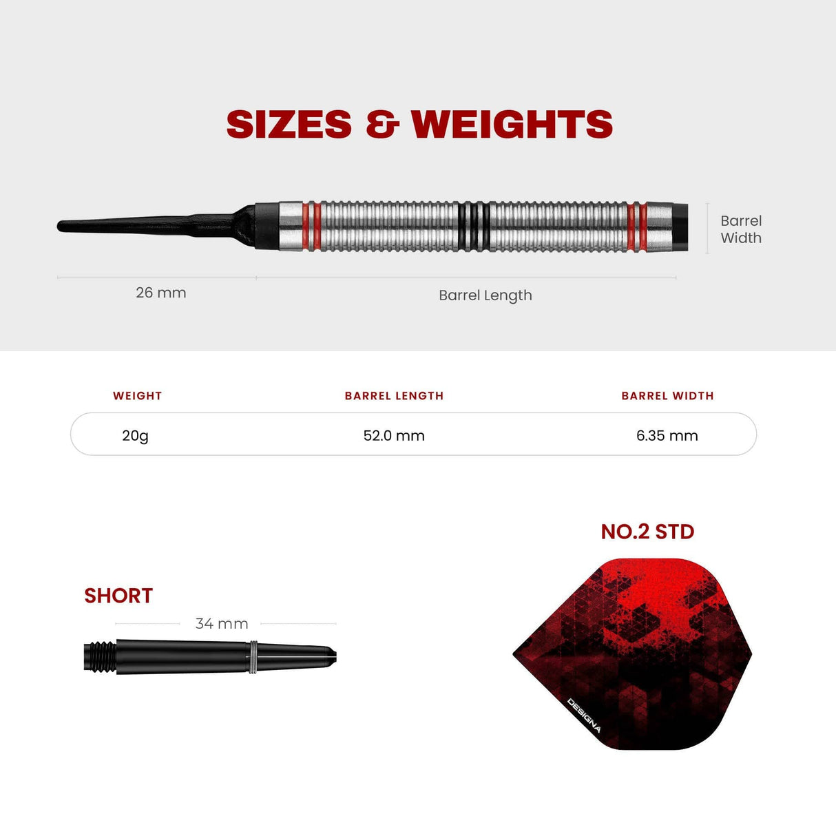 Designa Vampires V2 Darts - Soft Tip - M4 20g