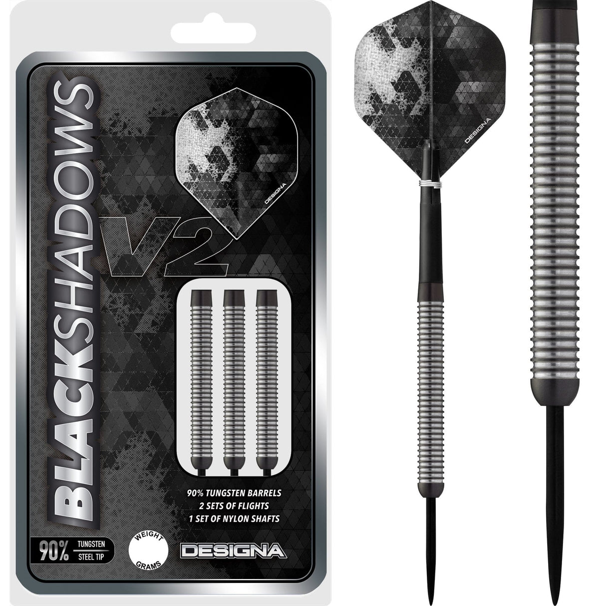 *Designa Black Shadow V2 Darts - Steel Tip - M1 21g
