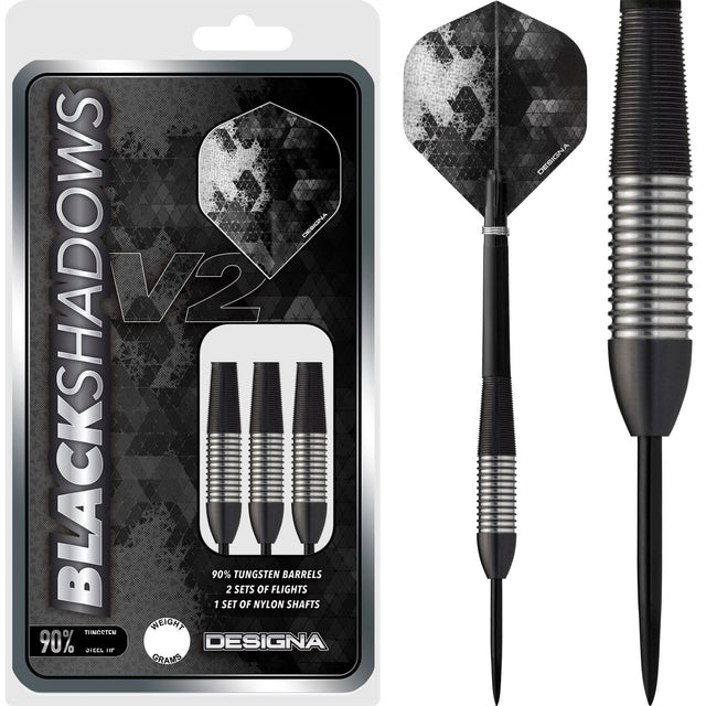 *Designa Black Shadow V2 Darts - Steel Tip - M2 22g