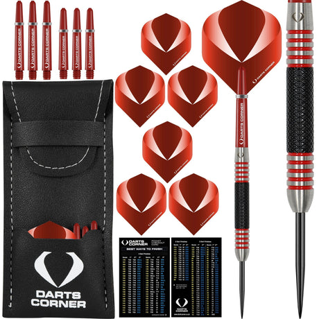 *Darts Corner Firescar Darts - Steel Tip - M1 - Red Ring 24g