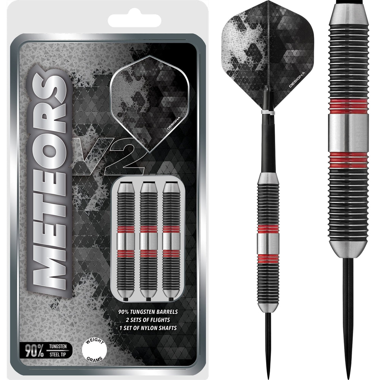 Designa Meteors 90 V2 Darts - Steel Tip - M3 - Ringed 40g