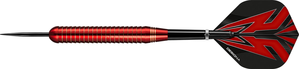 *Designa Mako Darts - Steel Tip Electro Brass - Shark Grip - Red