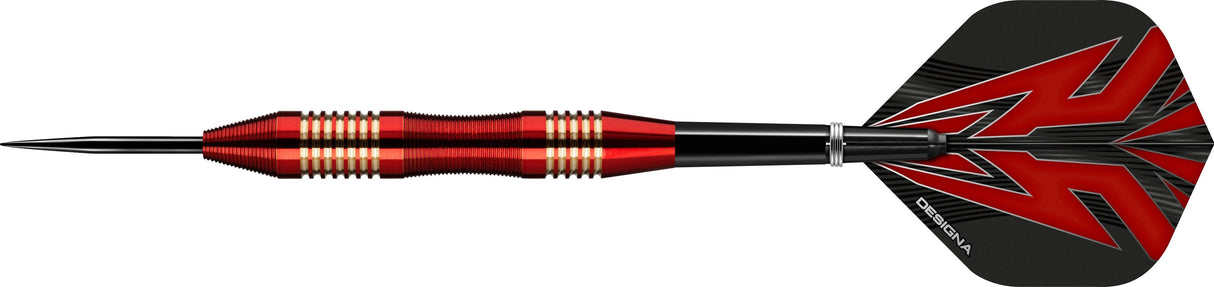 *Designa Mako Darts - Steel Tip Electro Brass - Micro Grip - Red