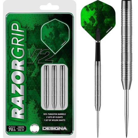 *Designa Razor Grip V2 Darts - Steel Tip - M5 - Dual Micro 22g