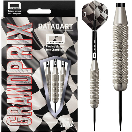 Datadart Grand Prix Darts - Steel Tip Nickel Silver - Knurled - 28g 28g