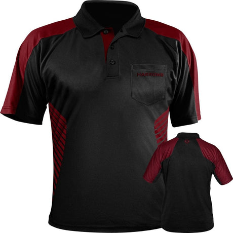 *Harrows Vivid Dart Shirt - with Pocket - Black & Deep Red 2XL