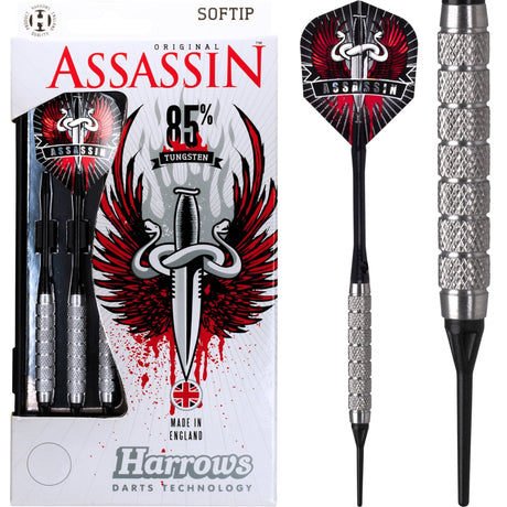 *Harrows Assassin Darts - Soft Tip Tungsten - Knurled - K4 18g
