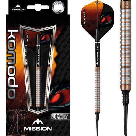*Mission Komodo GX Darts - Soft Tip - Micro - M1 - Rose Gold 18g