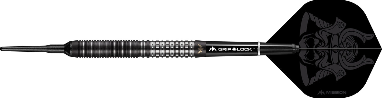 Mission Kuro Darts - Soft Tip - Black - M1 - Rear Sabre Grip