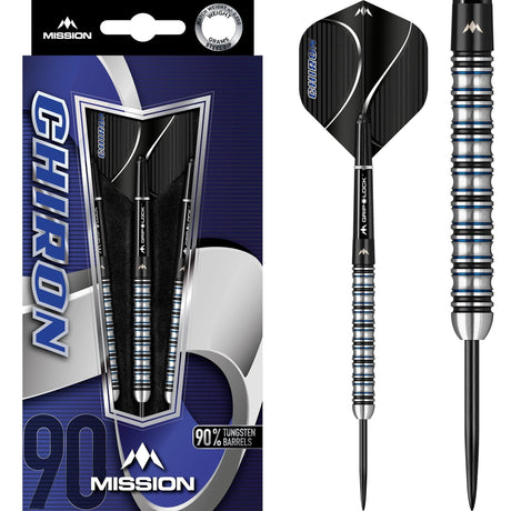 *Mission Chiron Darts - Steel Tip - M1 - Electro Black & Blue 22g
