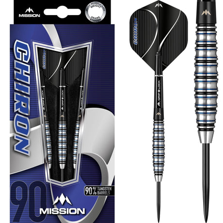 *Mission Chiron Darts - Steel Tip - M2 - Electro Black & Blue 23g