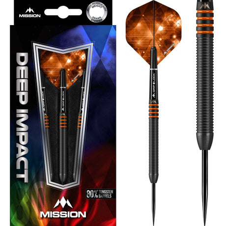 *Mission Deep Impact Darts - Steel Tip - Black - M4 - Orange 22g