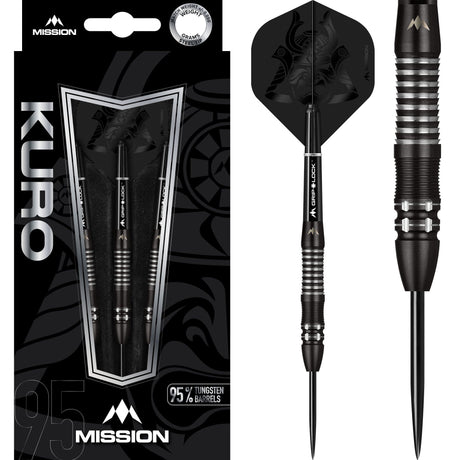 *Mission Kuro Darts - Steel Tip - Black - M2 - Razor Scallop 21g