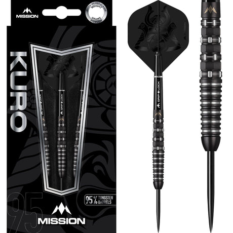 *Mission Kuro Darts - Steel Tip - Black - M3 - Rear Iso-Grip 22g