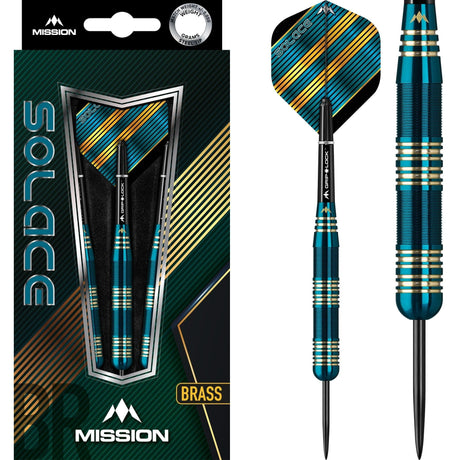 *Mission Solace Darts - Steel Tip Brass - M2 - Dark Green 23g