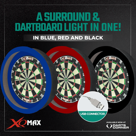 *XQMAX Sirius 6.0 EVA Dartboard Surround & Lighting System – With USB Lead