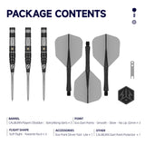 Caliburn Players Darts - Steel Tip - 90% Tungsten - Obsidian: Barry Wong
