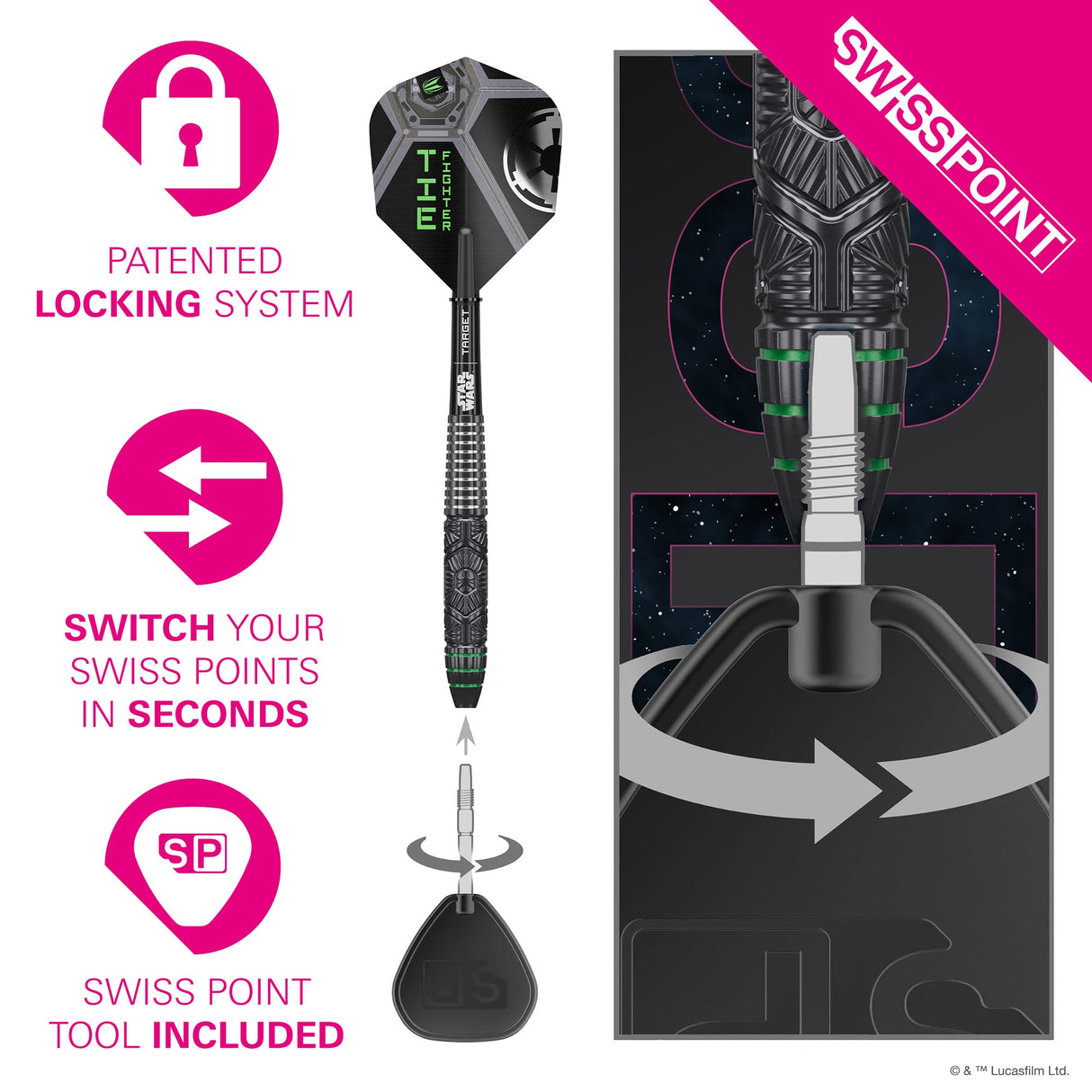 Target Star Wars Darts - Steel Tip - 90% Tungsten - Tie Fighter