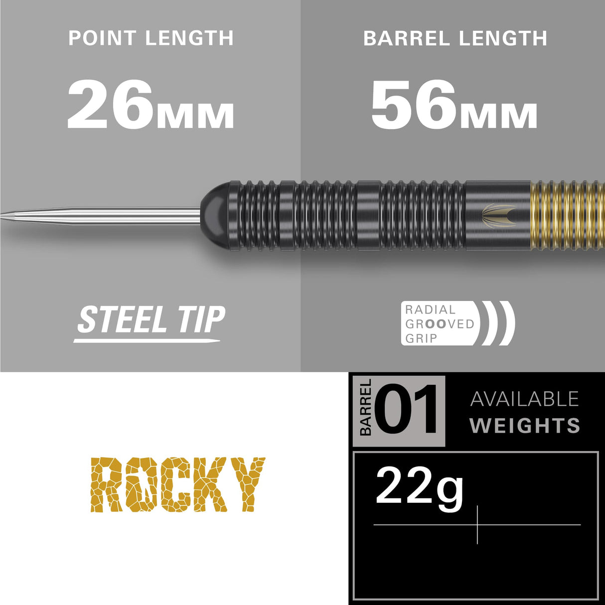 Target Josh Rock Darts - Steel Tip - Brass 22g