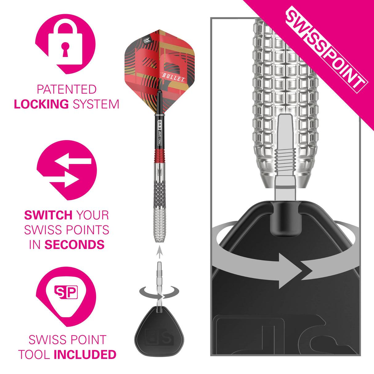 Target Stephen Bunting Darts - Steel Tip - 95% Tungsten - G5