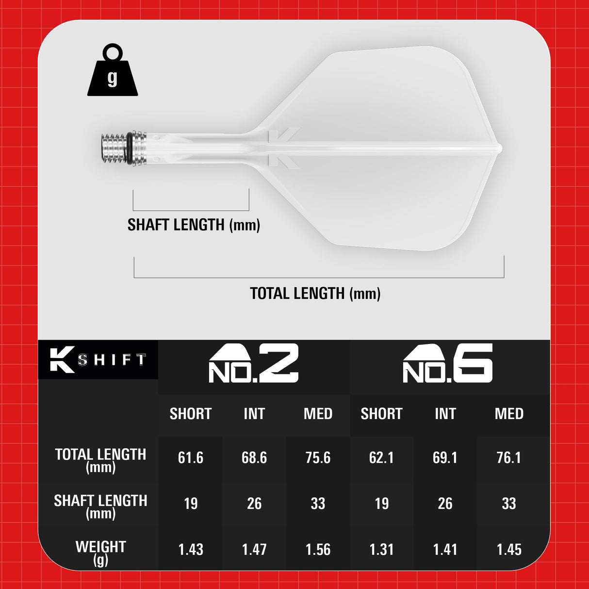 Target K-Shift Dart Flights - Standard No.6