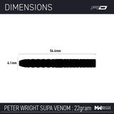 Red Dragon Peter Wright Darts - Steel Tip - 90% Tungsten - Supa Venom