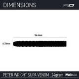 Red Dragon Peter Wright Darts - Steel Tip - 90% Tungsten - Supa Venom