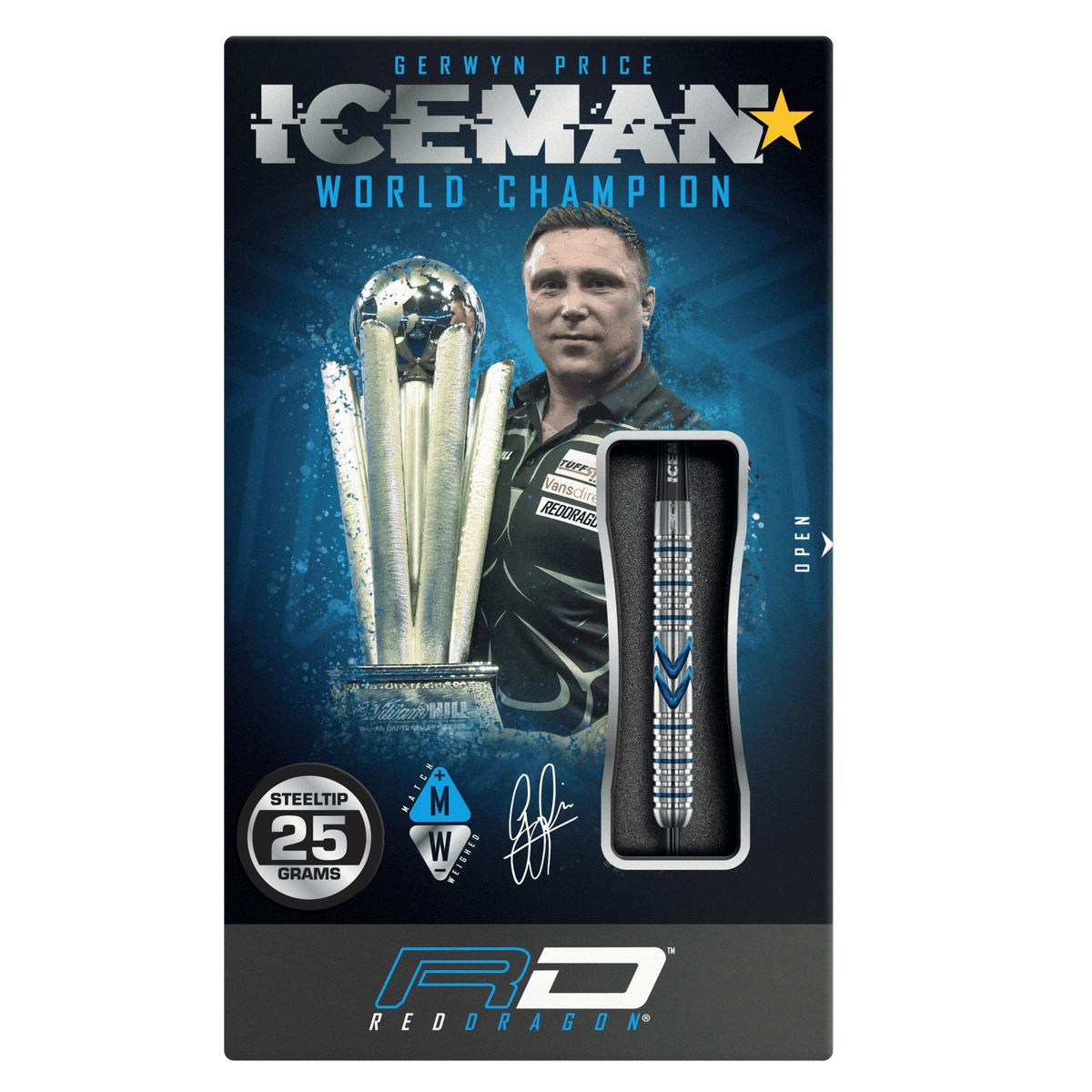 Red Dragon Gerwyn Price Darts - Steel Tip - 90% Tungsten - Midnight