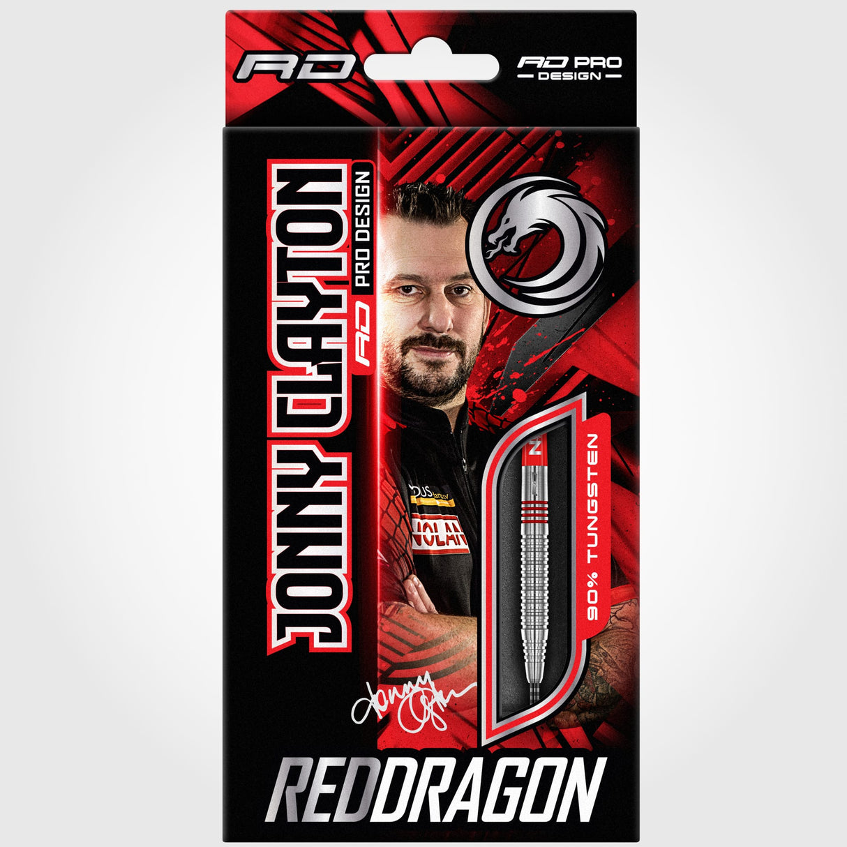 Red Dragon Jonny Clayton Darts - Steel Tip - 90% Tungsten - Original