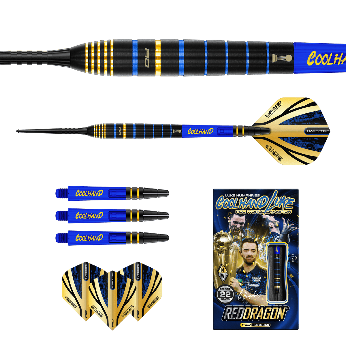 Red Dragon Luke Humphries Darts - Steel Tip - 90% Tungsten - TX4