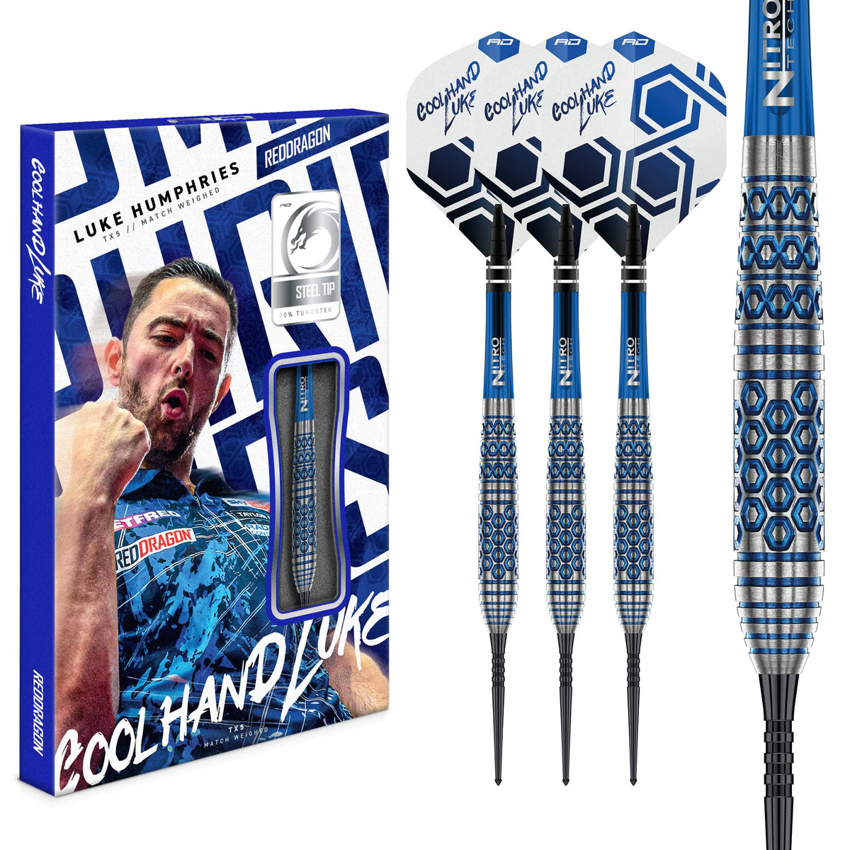 Red Dragon Luke Humphries Darts - Steel Tip - 90% Tungsten - TX5