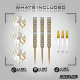 Red Dragon Paradym Gold Darts - Steel Tip - 90% Tungsten - Parallel
