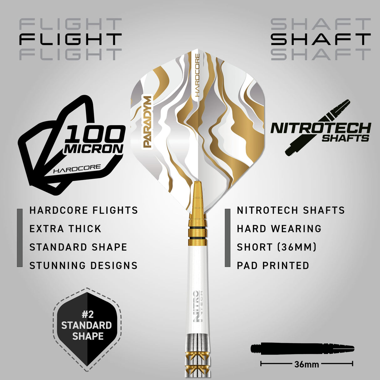 Red Dragon Paradym Gold Darts - Steel Tip - 90% Tungsten - Parallel