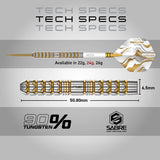 Red Dragon Paradym Gold Darts - Steel Tip - 90% Tungsten - Parallel