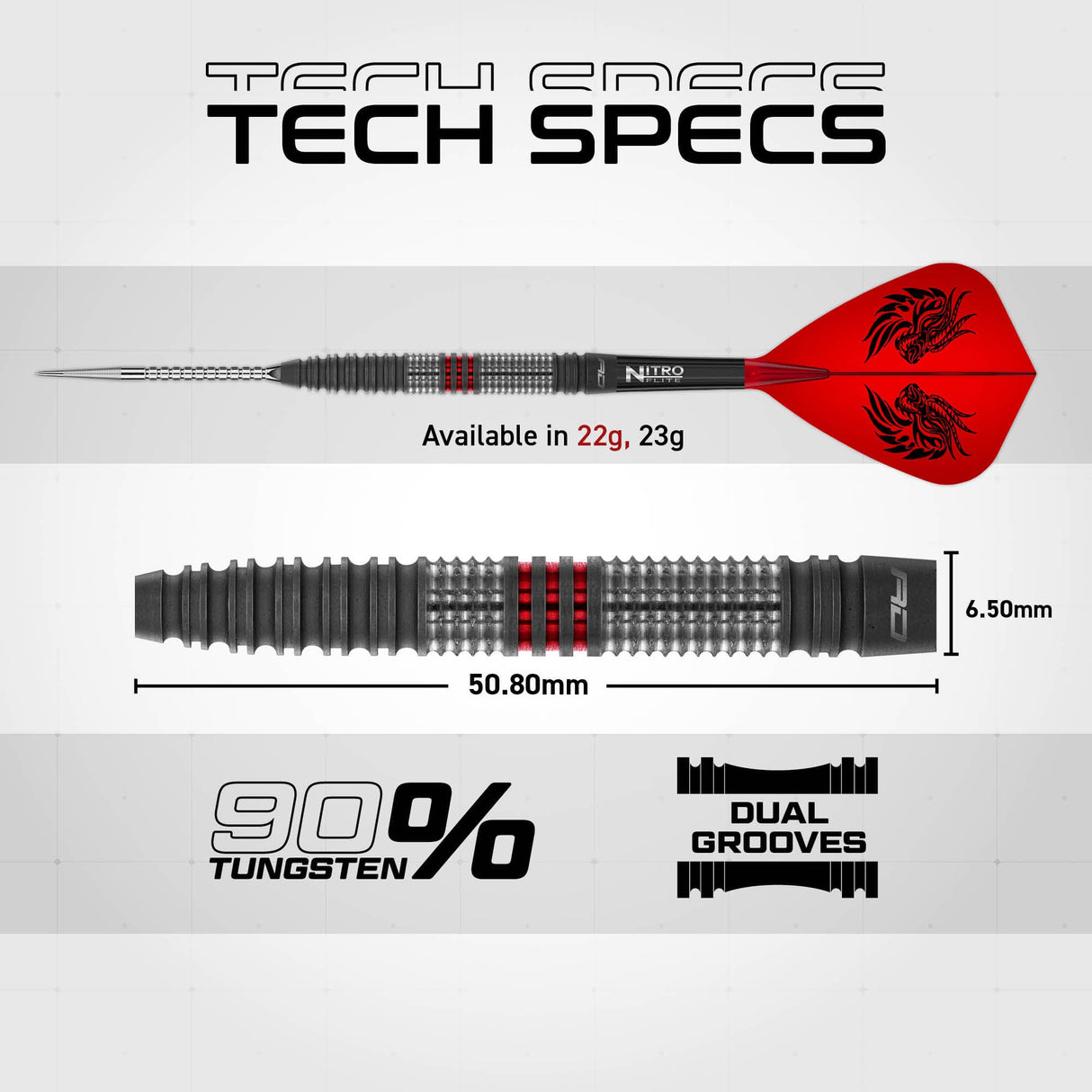 Red Dragon Jonny Clayton Switch Darts - Steel Tip - 90% Tungsten - Hiraeth