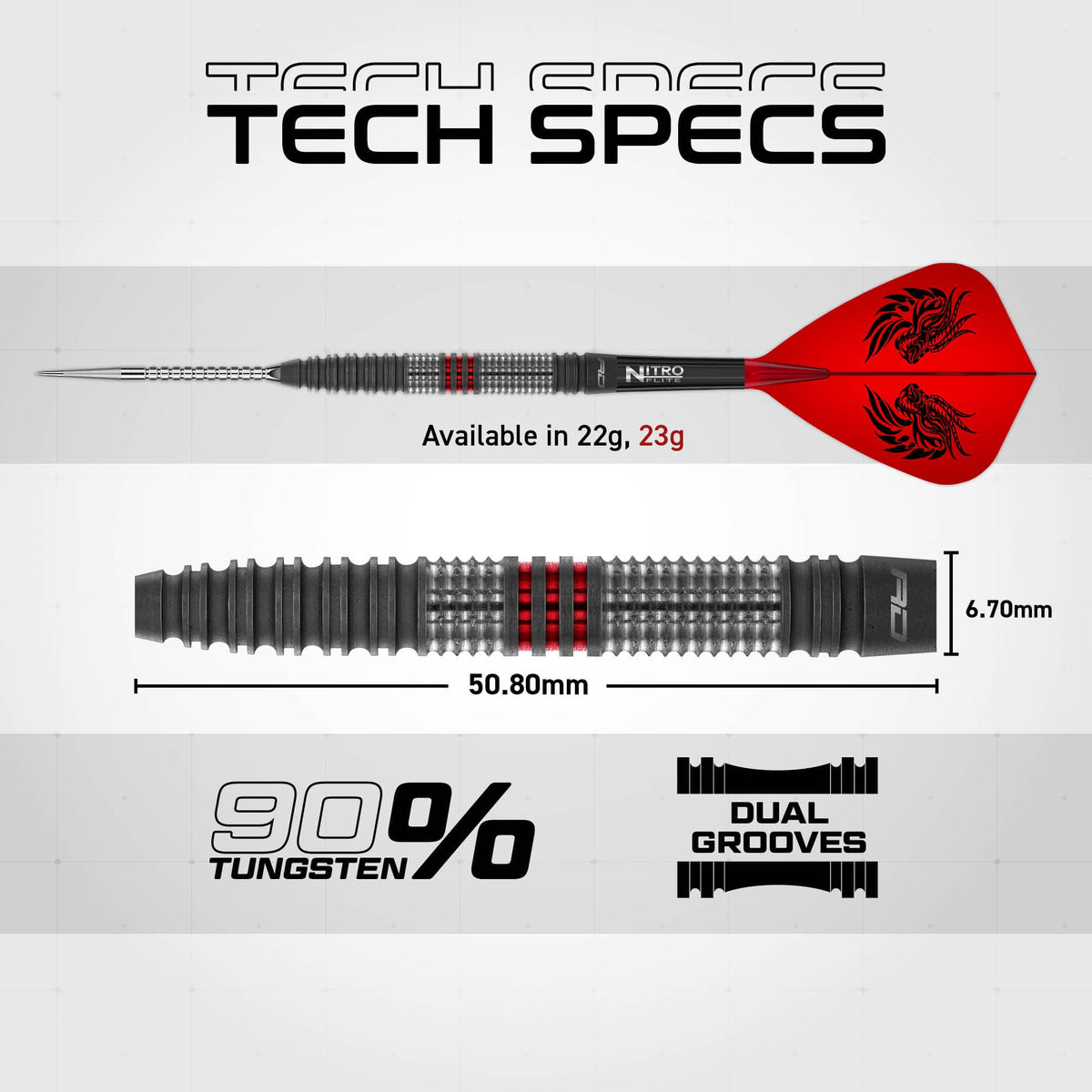 Red Dragon Jonny Clayton Switch Darts - Steel Tip - 90% Tungsten - Hiraeth