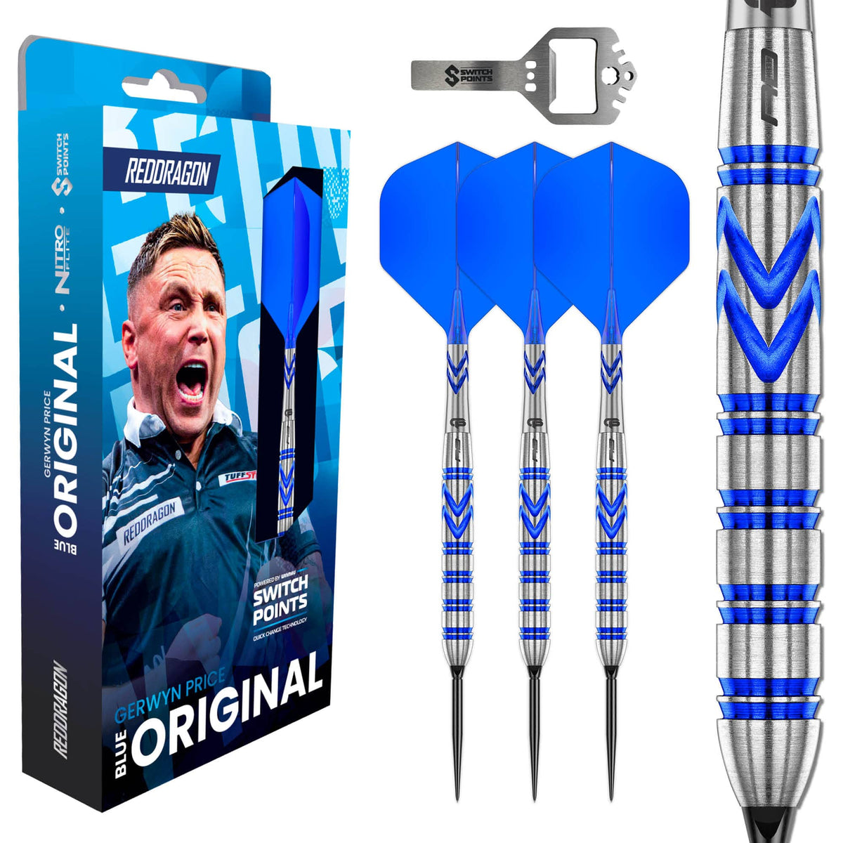 Red Dragon Gerwyn Price Switch Darts - Steel Tip - 90% Tungsten - Original