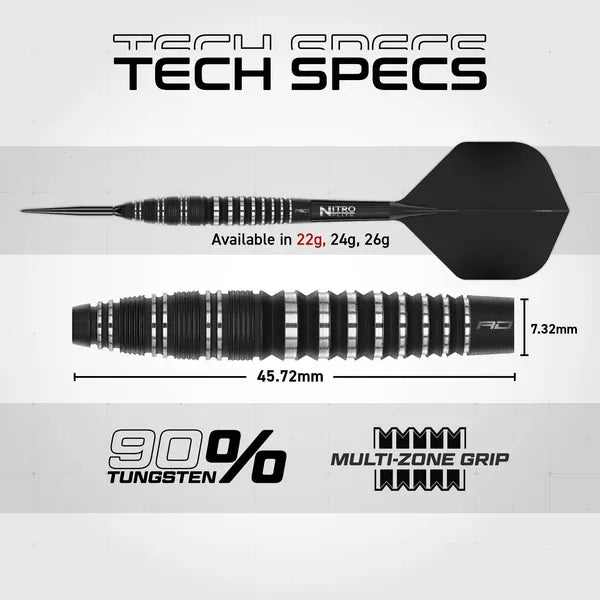 Red Dragon Sable Darts - Steel Tip - 90% Tungsten - Bomb