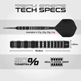 Red Dragon Sable Darts - Steel Tip - 90% Tungsten - Parallel
