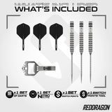Red Dragon Gian van Veen Switch Darts - Steel Tip - 90% Tungsten - Diamond