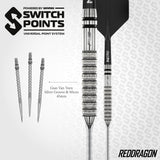 Red Dragon Gian van Veen Switch Darts - Steel Tip - 90% Tungsten - Diamond